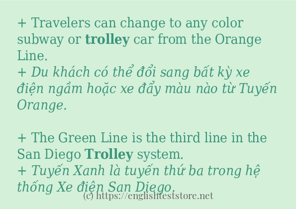 Các cách dùng từ trolley
