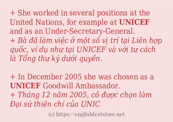 Các cách dùng từ unicef