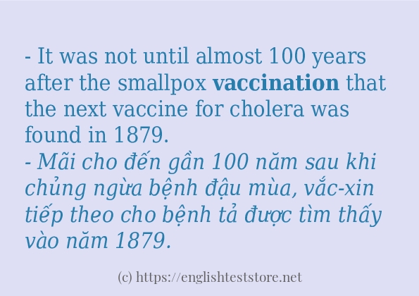 Các cách dùng từ vaccination