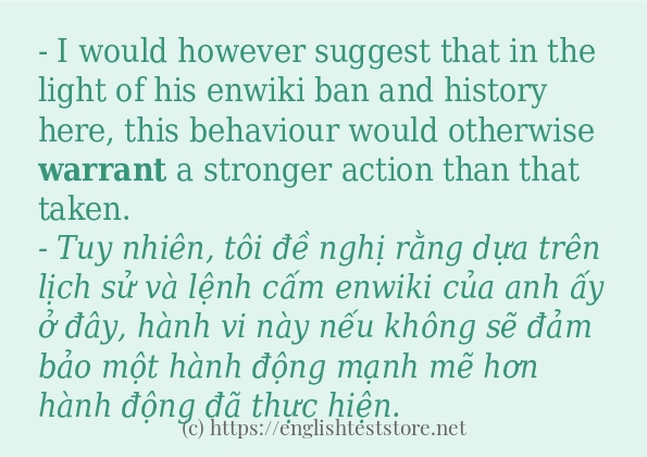 Các cách dùng từ warrant