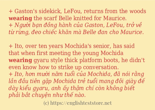 Các cách dùng từ wearing