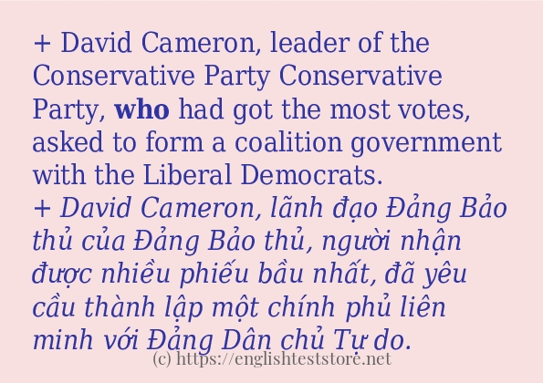 Các cách dùng từ who