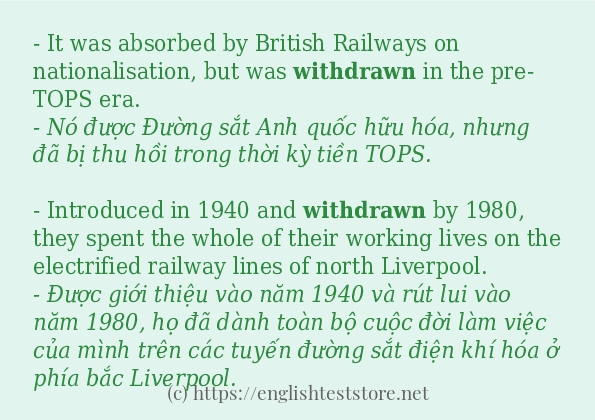 Các cách dùng từ withdrawn