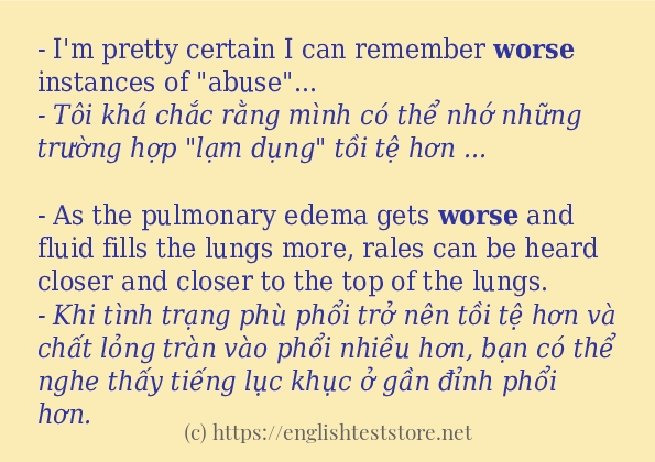 Các cách dùng từ worse