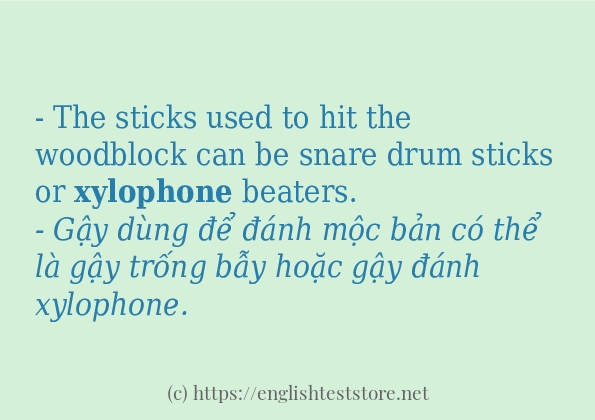 Các cách dùng từ xylophone