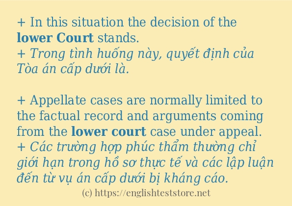 Các câu ví dụ của từ Lower court