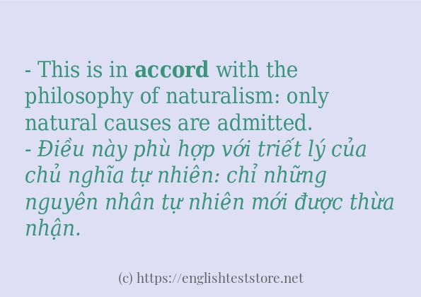 Các câu ví dụ của từ accord