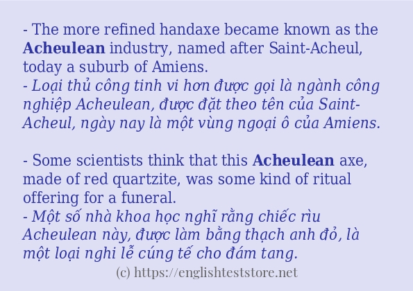 Các câu ví dụ của từ acheulean