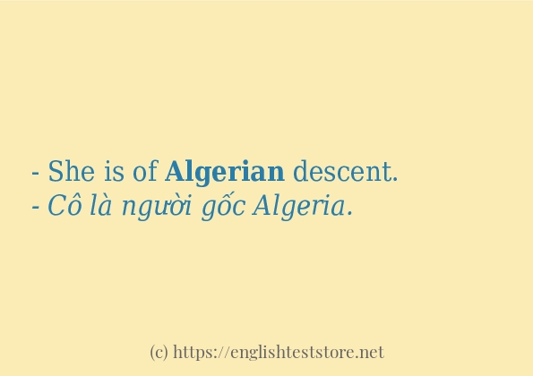 Các câu ví dụ của từ algerian Các câu ví dụ của từ algerian