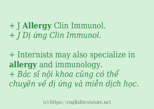 Các câu ví dụ của từ allergy
