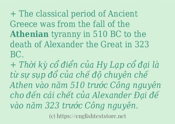 Các câu ví dụ của từ athenian
