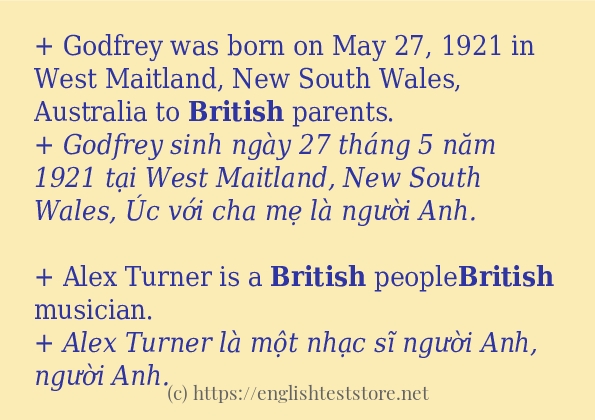 Các câu ví dụ của từ british