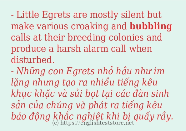 Các câu ví dụ của từ bubbling Các câu ví dụ của từ bubbling