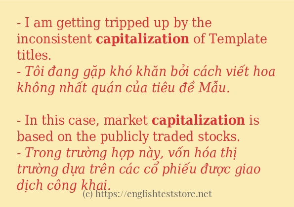 Các câu ví dụ của từ capitalization