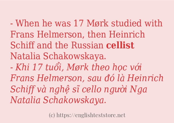 Các câu ví dụ của từ cellist