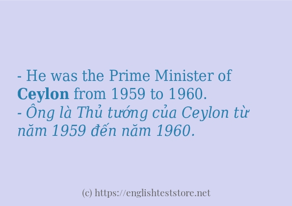 Các câu ví dụ của từ ceylon