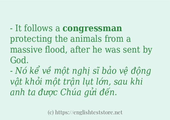 Các câu ví dụ của từ congressman