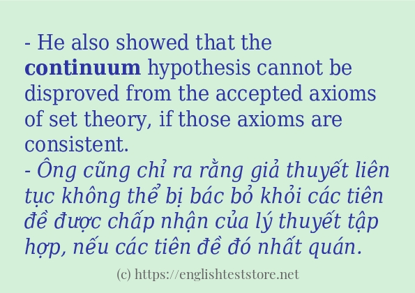 Các câu ví dụ của từ continuum Các câu ví dụ của từ continuum