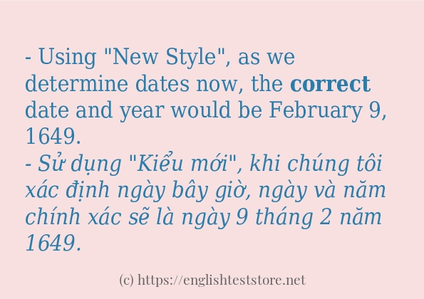 Các câu ví dụ của từ correct
