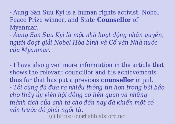 Các câu ví dụ của từ counsellor