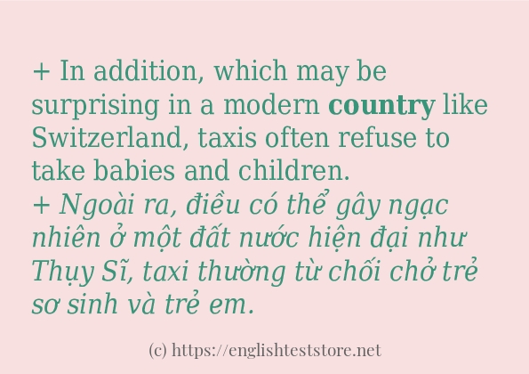 Các câu ví dụ của từ country