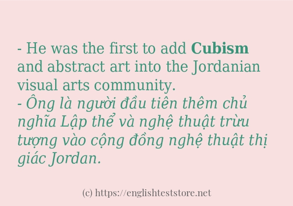 Các câu ví dụ của từ cubism