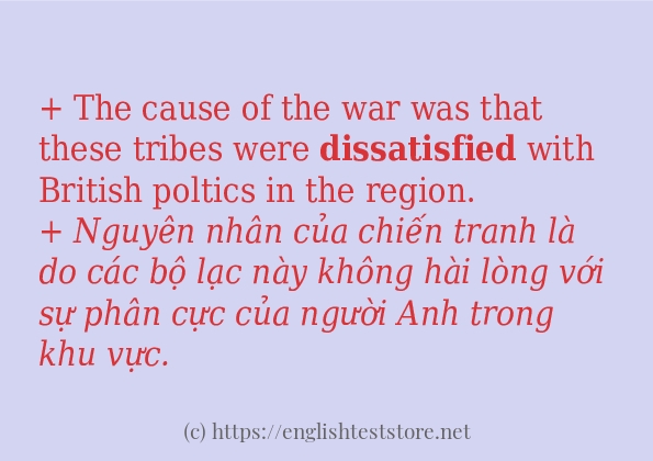 Các câu ví dụ của từ dissatisfied