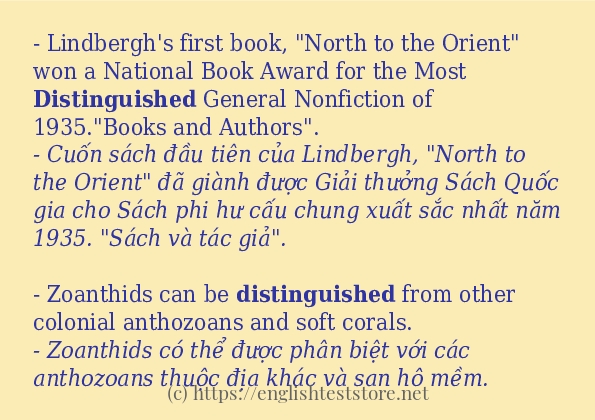 Các câu ví dụ của từ distinguished