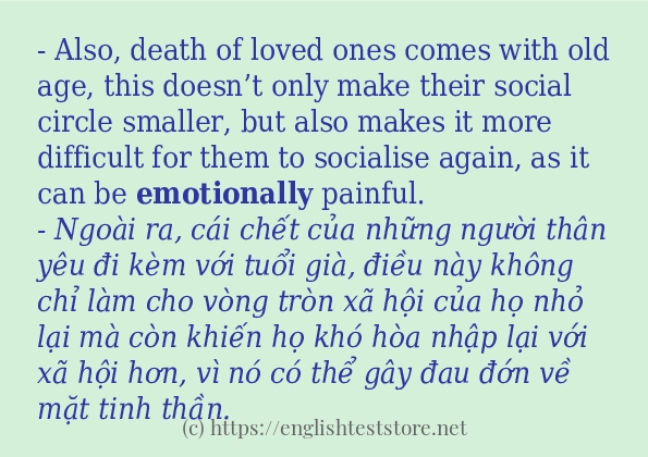 Các câu ví dụ của từ emotionally Các câu ví dụ của từ emotionally