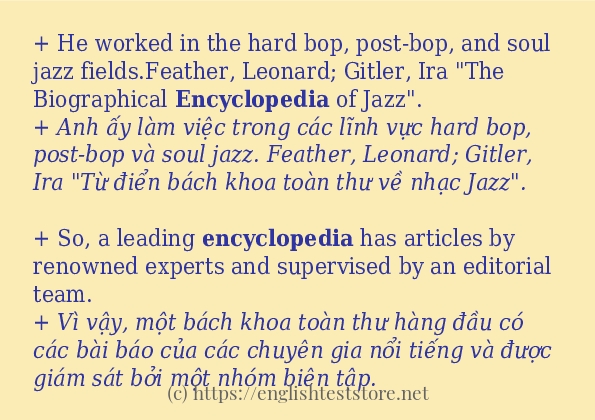 Các câu ví dụ của từ encyclopedia