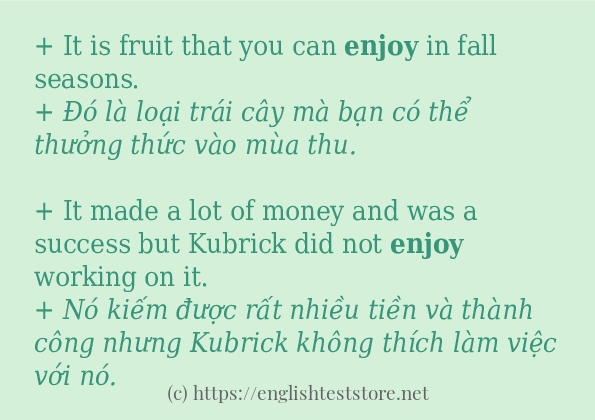 Các câu ví dụ của từ enjoy