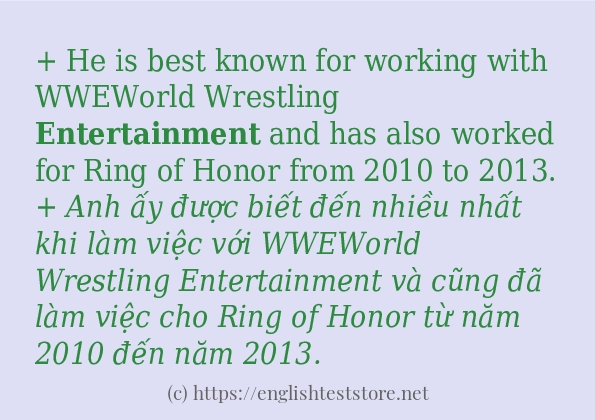 Các câu ví dụ của từ entertainment