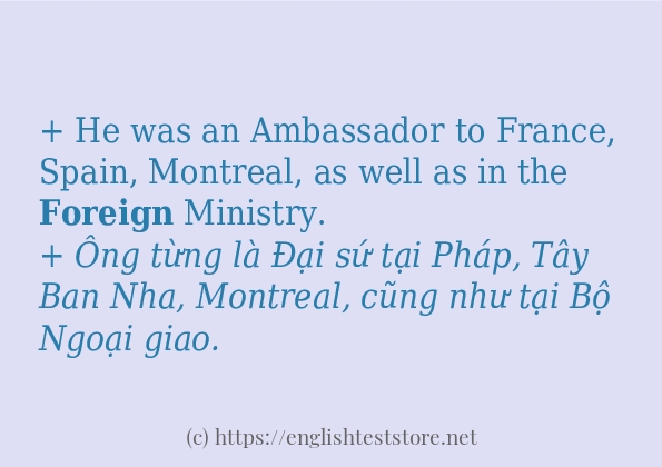 Các câu ví dụ của từ foreign