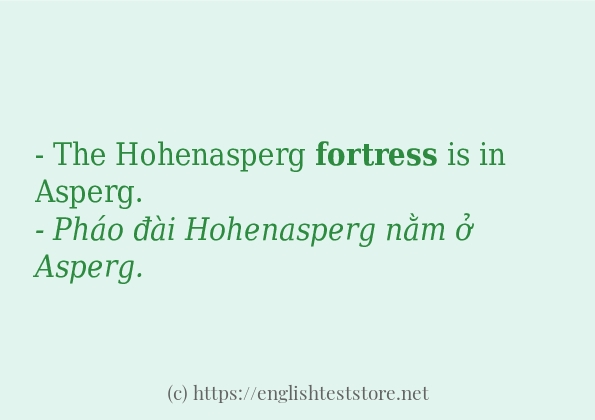 Các câu ví dụ của từ fortress
