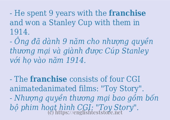 Các câu ví dụ của từ franchise