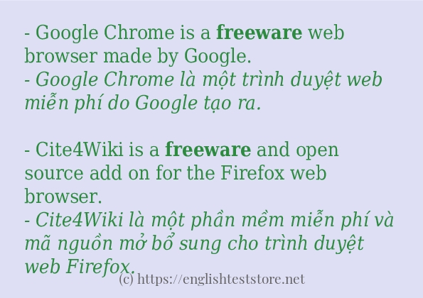 Các câu ví dụ của từ freeware
