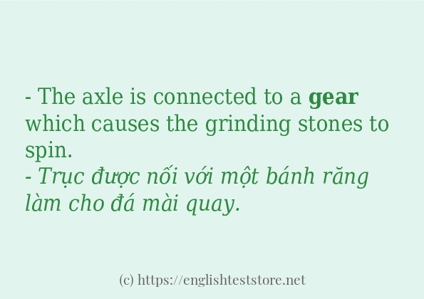Các câu ví dụ của từ gear Các câu ví dụ của từ gear