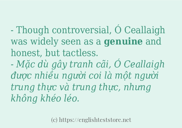 Các câu ví dụ của từ genuine