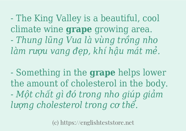 Các câu ví dụ của từ grape