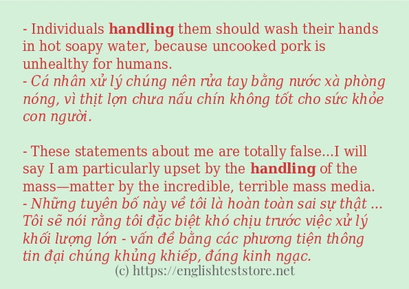 Các câu ví dụ của từ handling