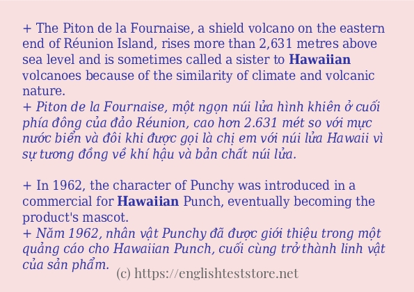 Các câu ví dụ của từ hawaiian