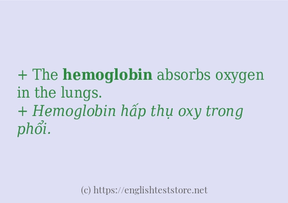 Các câu ví dụ của từ hemoglobin Các câu ví dụ của từ hemoglobin