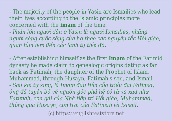 Các câu ví dụ của từ imam Các câu ví dụ của từ imam