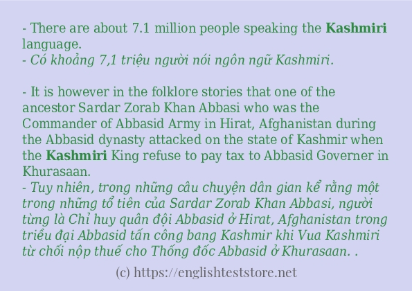 Các câu ví dụ của từ kashmiri