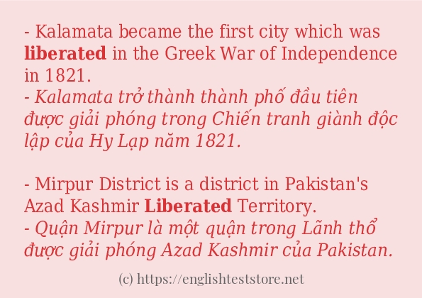 Các câu ví dụ của từ liberated