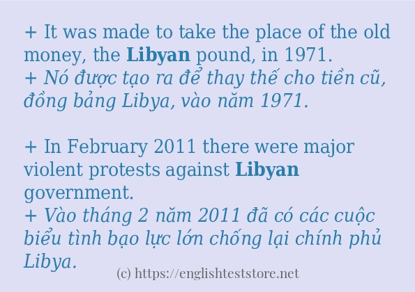 Các câu ví dụ của từ libyan