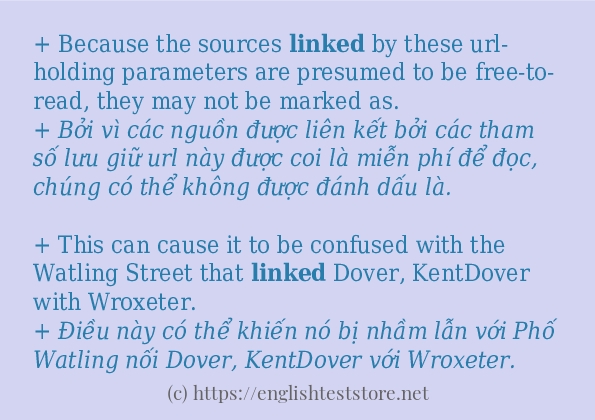 Các câu ví dụ của từ linked