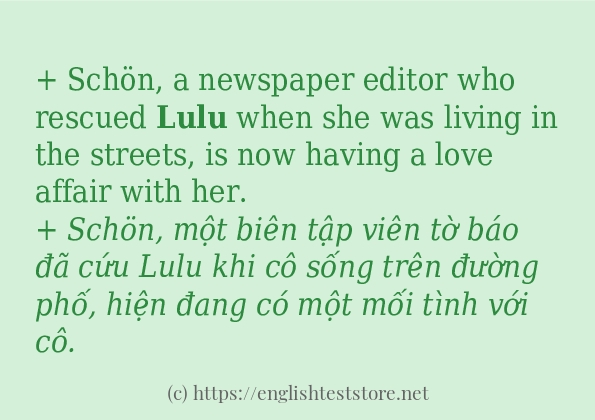 Các câu ví dụ của từ lulu