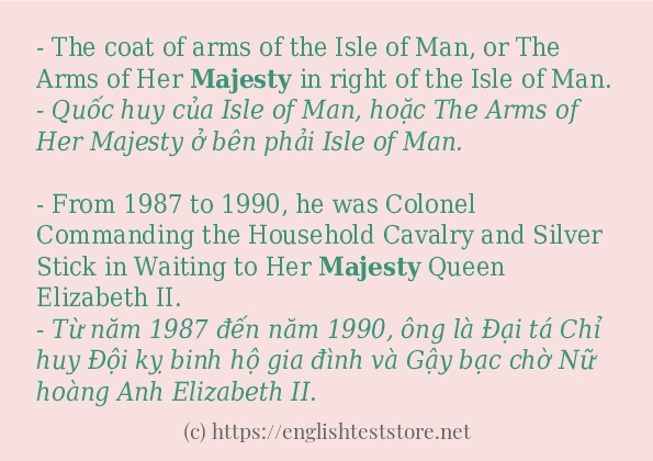 Các câu ví dụ của từ majesty