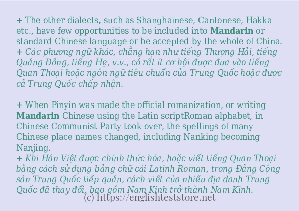 Các câu ví dụ của từ mandarin